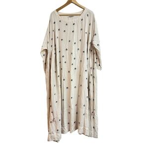 The Odells Anthropologie Ikat Spotted Maxi Dress Beige Boho‎ Womens Large